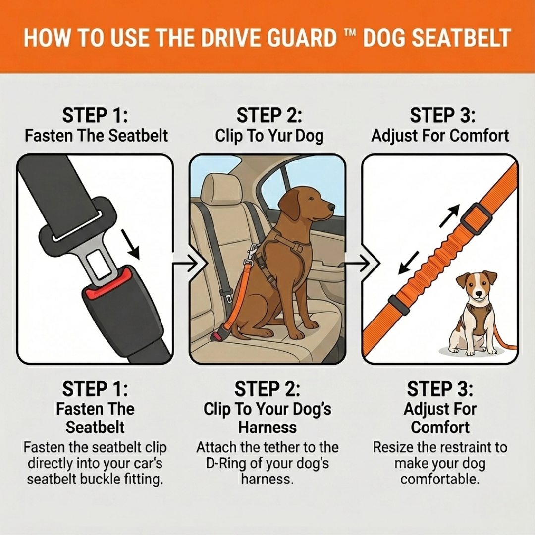 Drive Guard ™ Dog Seatbelt